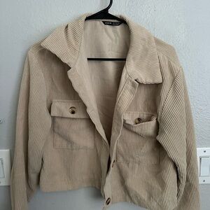 SHEIN Light Tan Corduroy Jacket